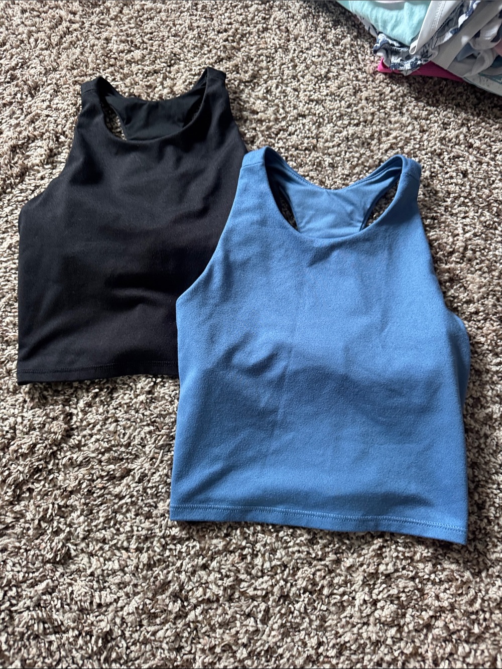 DSG Black and Blue Racerback Crop Tops